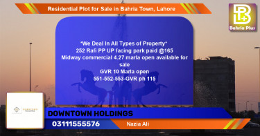 Residential Plot for Sale in Bahria Town, Lahore - (BP-126590)
