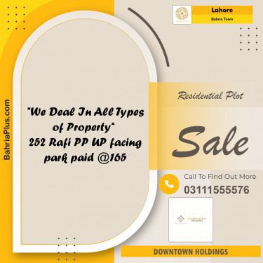 Residential Plot for Sale in Bahria Town, Lahore - (BP-126592)