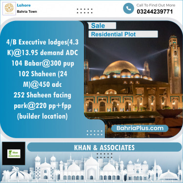 Residential Plot for Sale in Bahria Town, Lahore - (BP-126685)