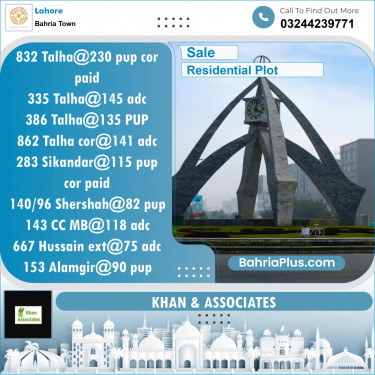 Residential Plot for Sale in Bahria Town, Lahore - (BP-126730)