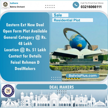 Residential Plot for Sale in Bahria Orchard, Lahore - (BP-126734)