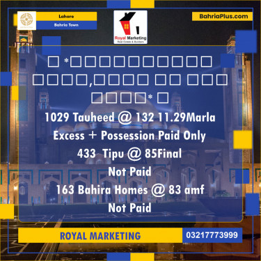 Residential Plot for Sale in Bahria Town, Lahore - (BP-126751)