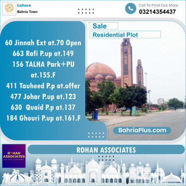Residential Plot for Sale in Bahria Town, Lahore - (BP-126786)