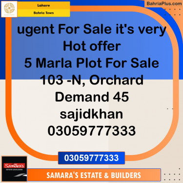 Residential Plot for Sale in Bahria Town, Lahore - (BP-126871)