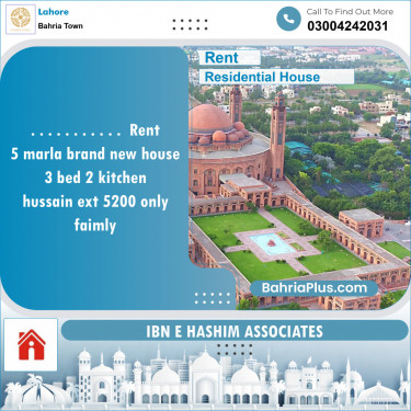 Residential House for Rent in Bahria Town, Lahore - (BP-127001)