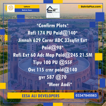 Residential Plot for Sale in Bahria Town, Lahore - (BP-127010)
