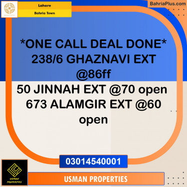 Residential Plot for Sale in Bahria Town, Lahore - (BP-127016)