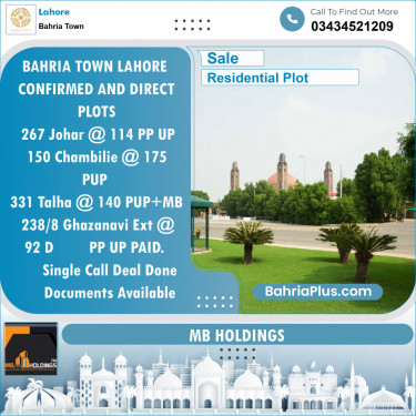 Residential Plot for Sale in Bahria Town, Lahore - (BP-127020)