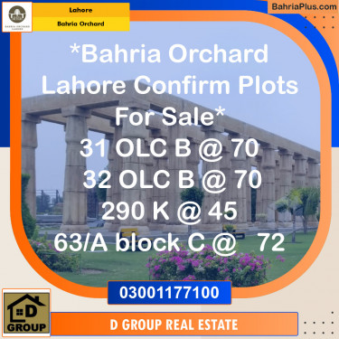 Residential Plot for Sale in Bahria Orchard, Lahore - (BP-127022)