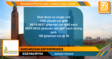Residential Plot for Sale in Bahria Town, Lahore - (BP-127037)