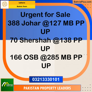 Residential Plot for Sale in Bahria Town, Lahore - (BP-127151)