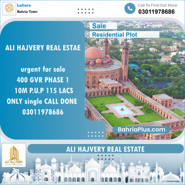 Residential Plot for Sale in Bahria Town, Lahore - (BP-127184)