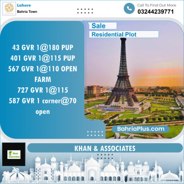 Residential Plot for Sale in Bahria Town, Lahore - (BP-127198)