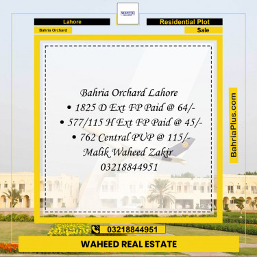 Residential Plot for Sale in Bahria Orchard, Lahore - (BP-127201)