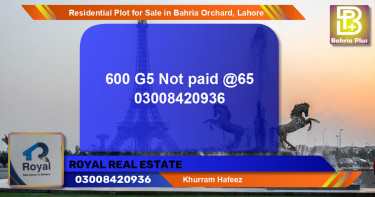 Residential Plot for Sale in Bahria Orchard, Lahore - (BP-127228)