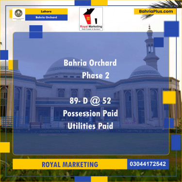 Residential Plot for Sale in Bahria Orchard, Lahore - (BP-127330)