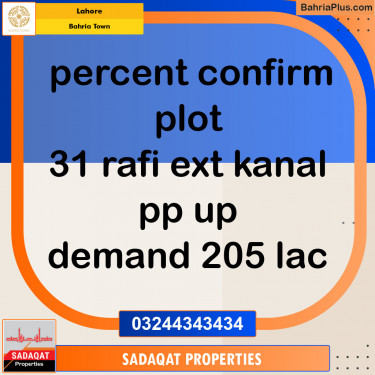 Residential Plot for Sale in Bahria Town, Lahore - (BP-127515)