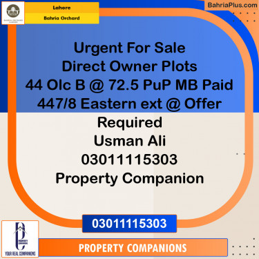 Residential Plot for Sale in OLC-B Block -  Bahria Orchard, Lahore - (BP-127604)