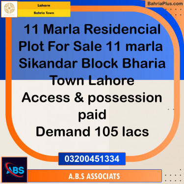 Residential Plot for Sale in Bahria Town, Lahore - (BP-127634)