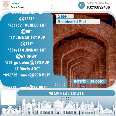 Residential Plot for Sale in Bahria Town, Lahore - (BP-127660)