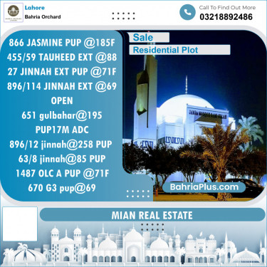 Residential Plot for Sale in Bahria Orchard, Lahore - (BP-127664)