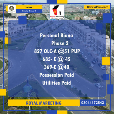 Residential Plot for Sale in Bahria Orchard, Lahore - (BP-127709)