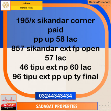 Residential Plot for Sale in Bahria Town, Lahore - (BP-127722)