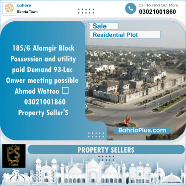 Residential Plot for Sale in Sector F - Alamgir Block -  Bahria Town, Lahore - (BP-127799)