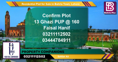 Residential Plot for Sale in Sector F - Ghazi Block -  Bahria Town, Lahore - (BP-127811)
