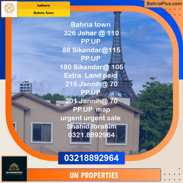 Residential Plot for Sale in Sector E - Johar Block -  Bahria Town, Lahore - (BP-127855)