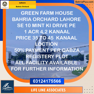 Residential Plot for Sale in Bahria Orchard, Lahore - (BP-127946)