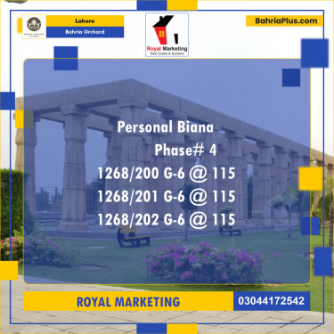 Residential Plot for Sale in Phase 4 - G6 Block -  Bahria Orchard, Lahore - (BP-128110)