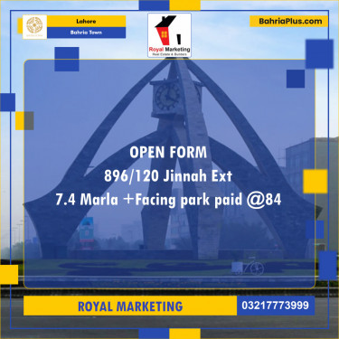 Residential Plot for Sale in Sector E - Jinnah Ext. Block -  Bahria Town, Lahore - (BP-128140)