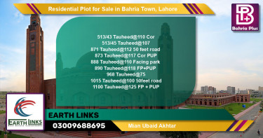 Residential Plot for Sale in Sector F - Tauheed Block -  Bahria Town, Lahore - (BP-128145)
