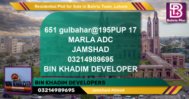 Residential Plot for Sale in Bahria Town, Lahore - (BP-128270)