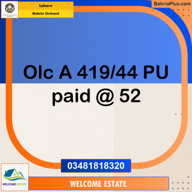 Residential Plot for Sale in Bahria Orchard, Lahore - (BP-128277)