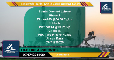 Residential Plot for Sale in Bahria Orchard, Lahore - (BP-128295)