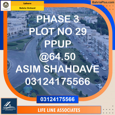 Residential Plot for Sale in Bahria Orchard, Lahore - (BP-128306)