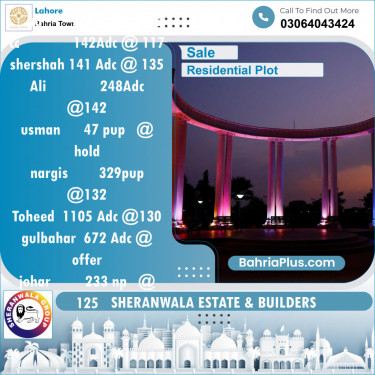 Residential Plot for Sale in Sector F - Talha Block -  Bahria Town, Lahore - (BP-128333)