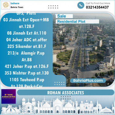 Residential Plot for Sale in Sector E - Jinnah Ext. Block -  Bahria Town, Lahore - (BP-128349)