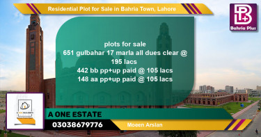 Residential Plot for Sale in Bahria Town, Lahore - (BP-128362)