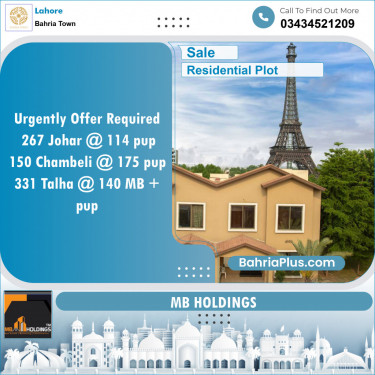 Residential Plot for Sale in Bahria Town, Lahore - (BP-128397)