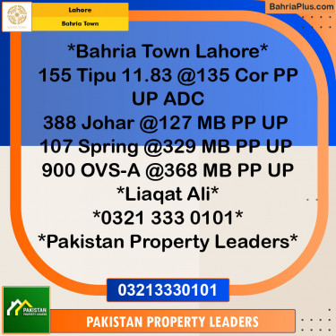 Residential Plot for Sale in Bahria Town, Lahore - (BP-128435)