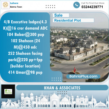 Residential Plot for Sale in Bahria Town, Lahore - (BP-128448)