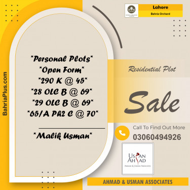 Residential Plot for Sale in Bahria Orchard, Lahore - (BP-128523)
