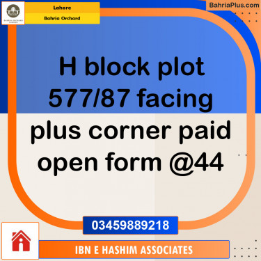 Residential Plot for Sale in Bahria Orchard, Lahore - (BP-128635)