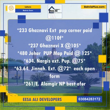 Residential Plot for Sale in Bahria Town, Lahore - (BP-128645)