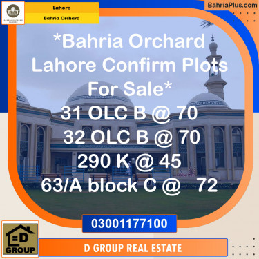 Residential Plot for Sale in Bahria Orchard, Lahore - (BP-128688)