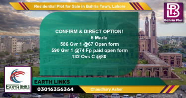 Residential Plot for Sale in Bahria Town, Lahore - (BP-128724)