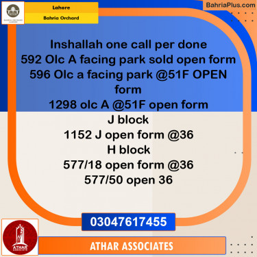 Residential Plot for Sale in OLC-A Block -  Bahria Orchard, Lahore - (BP-128769)